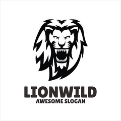 Sticker - lion simple mascot logo design illustration