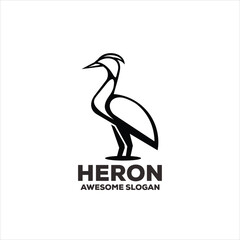 Canvas Print - heron simple mascot logo design illustration