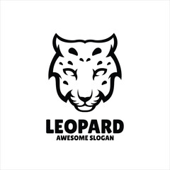 Canvas Print - leopard simple mascot logo design illustration