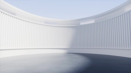 Poster - Empty creative round room background, 3d rendering.