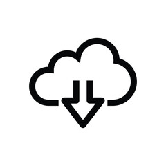 Sticker - Cloud download save vector icon