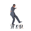 © vectorfusionart - Digital png photo of biracial businessman walking over business people on transparent background