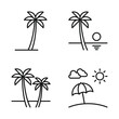 Editable Set Icon of Beach View Concept, Vector illustration isolated on white background. using for Presentation, website or mobile app