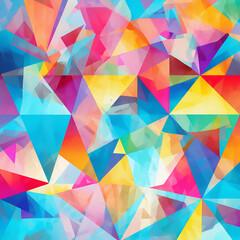 Wall Mural - Abstract colorful background with triangles. Generative AI technology.