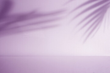 Poster - Minimalist room with palm leaf shadow