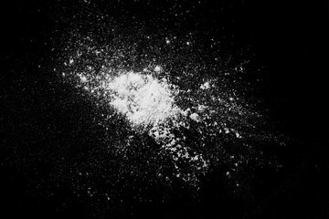 Poster - explosion of white dust particle isolated