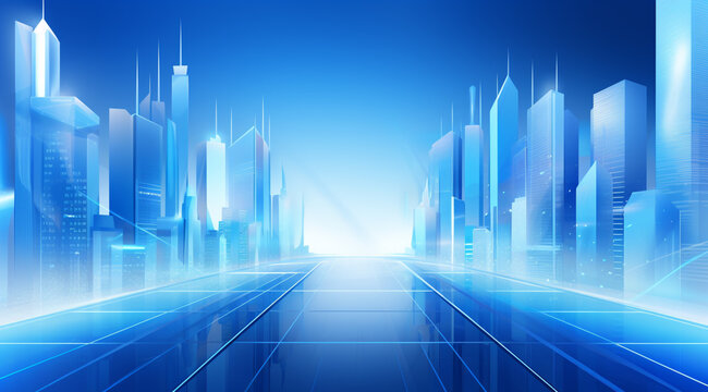 Bright Blue Business Background