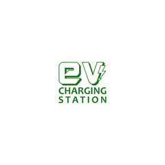 Poster - EV charging station banner. Electric vehicle charging station isolated on white background