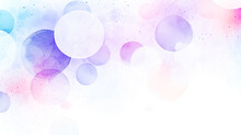 紫色の丸模様の水彩背景素材　Generative AI
