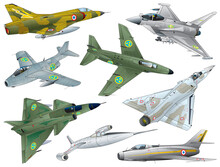 8 Types Of European Single Jet Fighter Collection (Manga Style Vector Illustration. Vector. Eps. Png. Jpeg))
