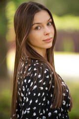 Wall Mural - Summer portrait of beautiful young woman