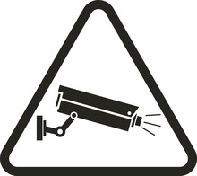 Printable Black And Yellow Sticker 24 Hour CCTV In Operation, With Illustration Of Security Surveillance Camera, A Cctv Icon, Under Protection And Monitored Area Symbol