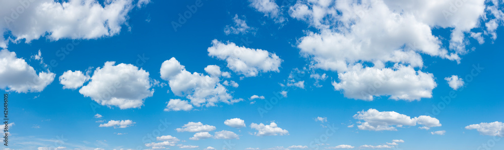 Large panorama of blue sky with white clouds Stock Photo | Adobe Stock