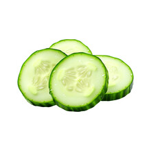 Slices Of Cucumber Isolated On Transparent Background Remove Png Created With Generative AI, Clipping Path