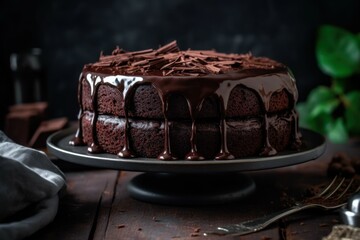 Poster - Homemade chocolate cake. Generate Ai