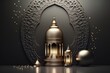 modern Islamic holiday banner luxury monotone design, AI