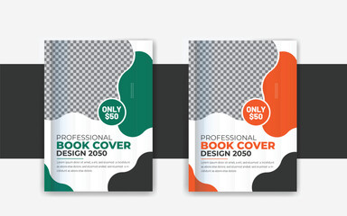 Annual report business book cover design template in a4 with vector