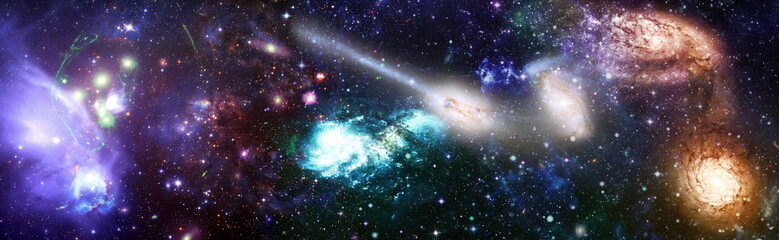 Wall Mural - panorama. horizontal view for a glass panels . template banner , elements furnished by nasa .