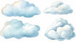 Leinwandbild Motiv a set of watercolor painted clouds on a white background isolated.