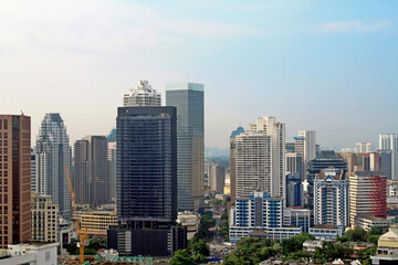  Kuala Lumpur, Malaysia - 02.19.2019. Panoramic view of the building in the city center