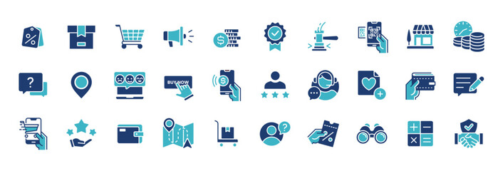 Poster - Set of e-commerce online shopping icons collection vector for marketplace business web and app template design