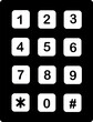 Number pad or numeric telephone keypad line art vector icon for apps and websites. Replaceable vector design.