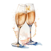 Romantic Wedding Clipart Bundle | Love, Valentine, Rings, Champagne | Digital Watercolor | PNG 