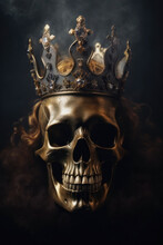 Medieval Queen Skull. Queen With A Crown.