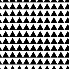 Poster - abstract modern minimal black and white monochrome geometry horizontal triangle zig-zag grid pattern