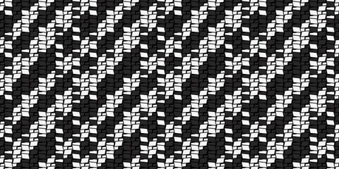Poster - Black and white mosaic, seamless pattern of the same details. For print and interior, wallpaper and textiles.