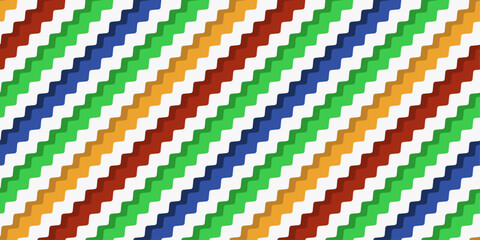 Leinwandbilder - Colored ladder of zigzag stripes. Diagonal striped pattern. For print and interior, wallpaper and textiles.