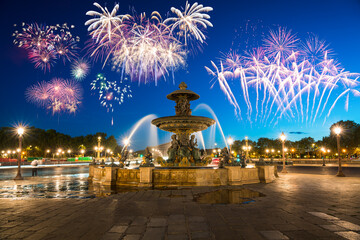 Poster - Fireworks display at Place de la Concorde in Paris