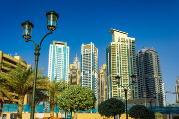 Canvas Print - Nightlife in Dubai Marina. UAE. November 16, 2012