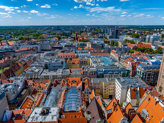 Sticker - Aerial view of the old town with historic architecture