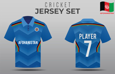 Wall Mural - Jersey for Afghanistan Cricket Team Front and Back view	