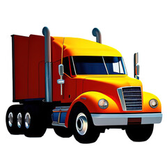 Truck on a transparent background. Freight commercial transport