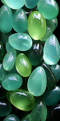 Wall Mural - pastel green translucent glass water stones overlapping