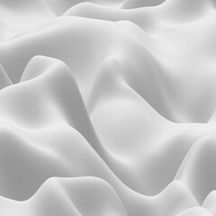 Poster - Abstract white background with curvy waves in 3d rendering