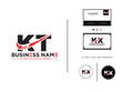 Modern Brush kt Shape Logo Icon, Minimalist kt Logo Letter Design
