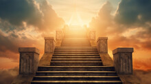 Stairway To Heaven With Sky Background.