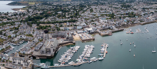 Wall Mural - Aerial view of Falmouth town and harbour in Cornwall