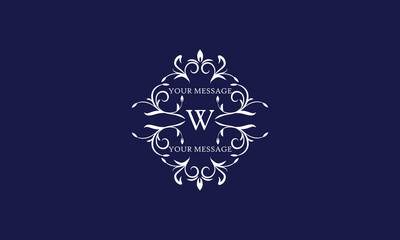 Elegant monogram design template with letter W. Vector logo illustration.