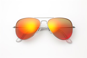 Poster - New stylish aviator sunglasses isolated on white.