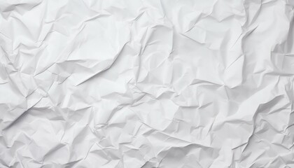 Poster - White Blank Crumpled and Creased Paper Poster Texture Background. Generative ai