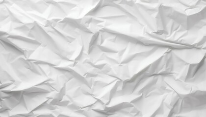 Poster - White Blank Crumpled and Creased Paper Poster Texture Background. Generative ai