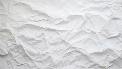 Poster - White Blank Crumpled and Creased Paper Poster Texture Background. Generative ai