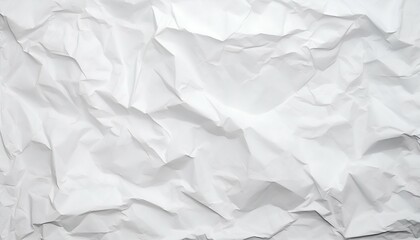 Poster - White Blank Crumpled and Creased Paper Poster Texture Background. Generative ai