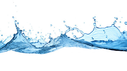 Blue water splash isolated on white background