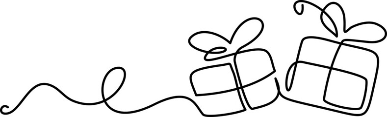 Wall Mural - merry christmas decoration. wavy line with gift box.
