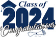 Class of 2024 Congratulations blue and black